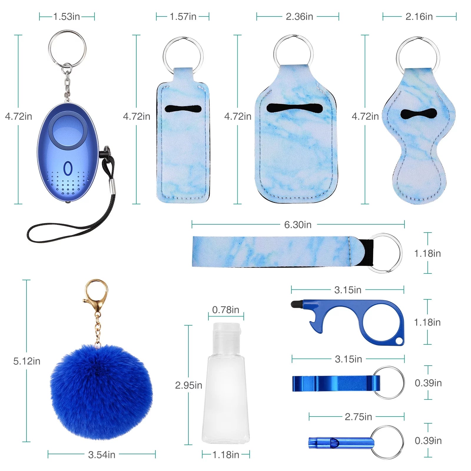 Safety Keychain Set, for Women Personal Safety Keychain Set with Personal Alarm Protective Keychain Accessories