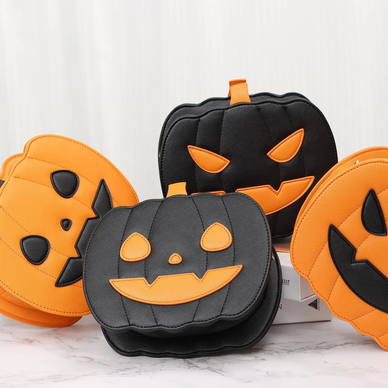 Enchanting Halloween Pumpkin Bag Devilish Style with Ghost Skull Accent Fashion Purse for Women & Girls