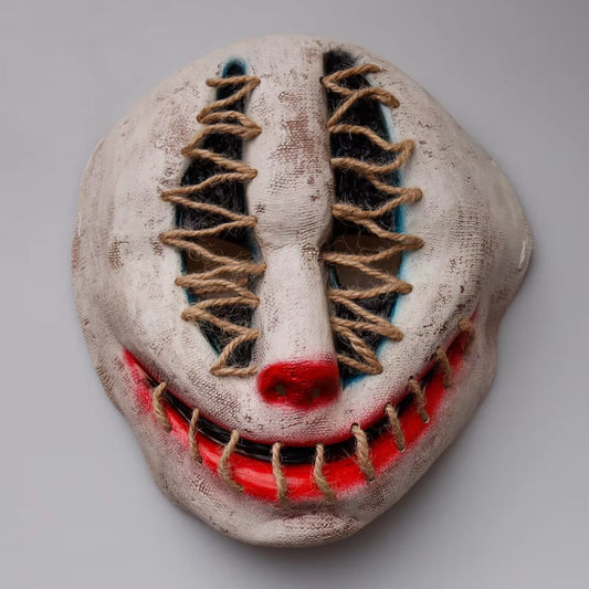 Halloween Joker Mask Cosplay Scary Killer Clown Half Face Latex Helmet Party Costume Props